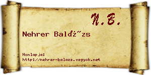 Nehrer Balázs névjegykártya
